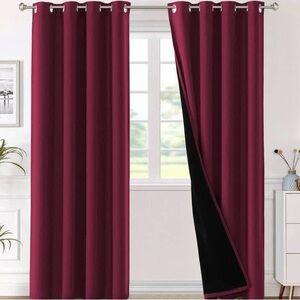 Burgundy / Maroon Curtain Panels (Set of 2), 52” x 96”